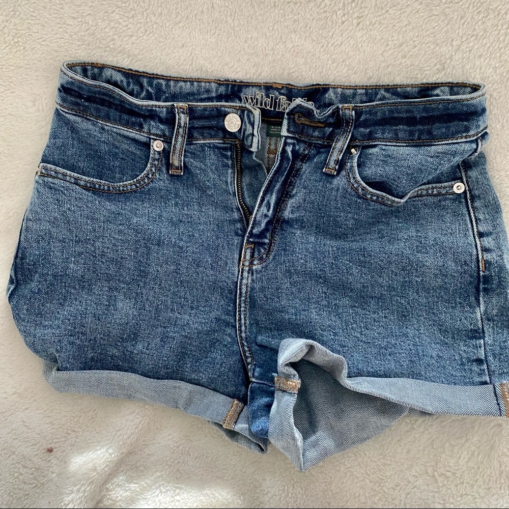 High waisted jeans shorts
